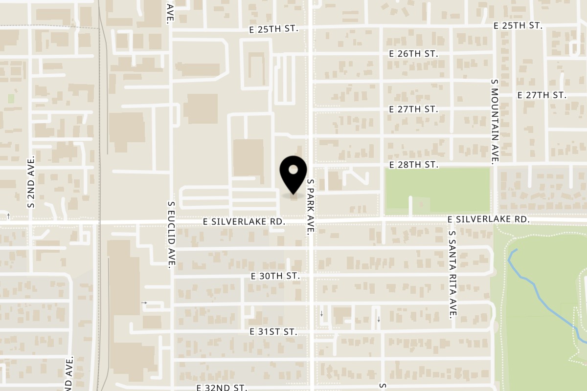 Map showing the location of El Taco Rustico S Park Ave on 1830 S Park Ave in Tucson